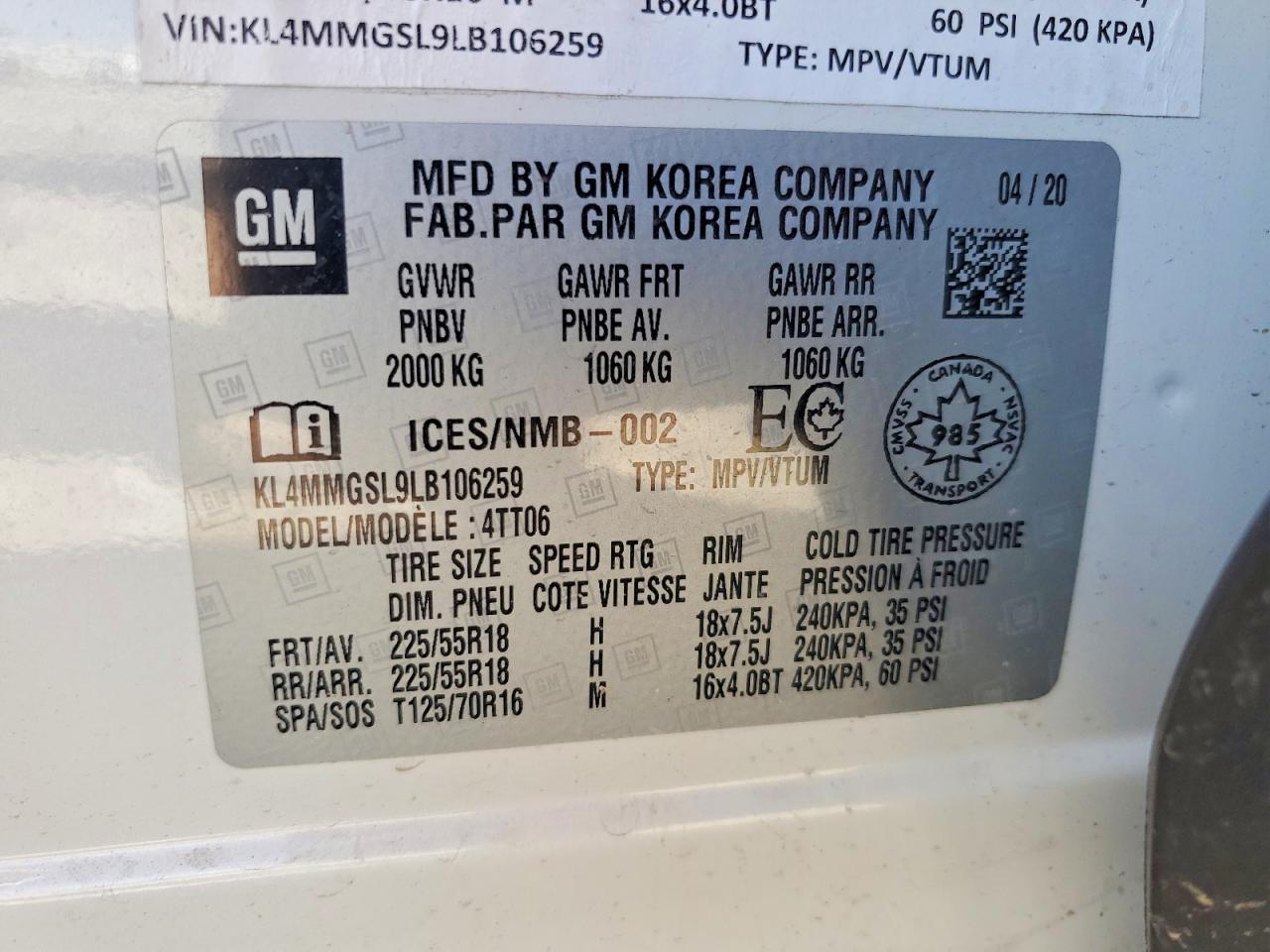 2020 BUICK ENCORE GX ESSENCE photo 12