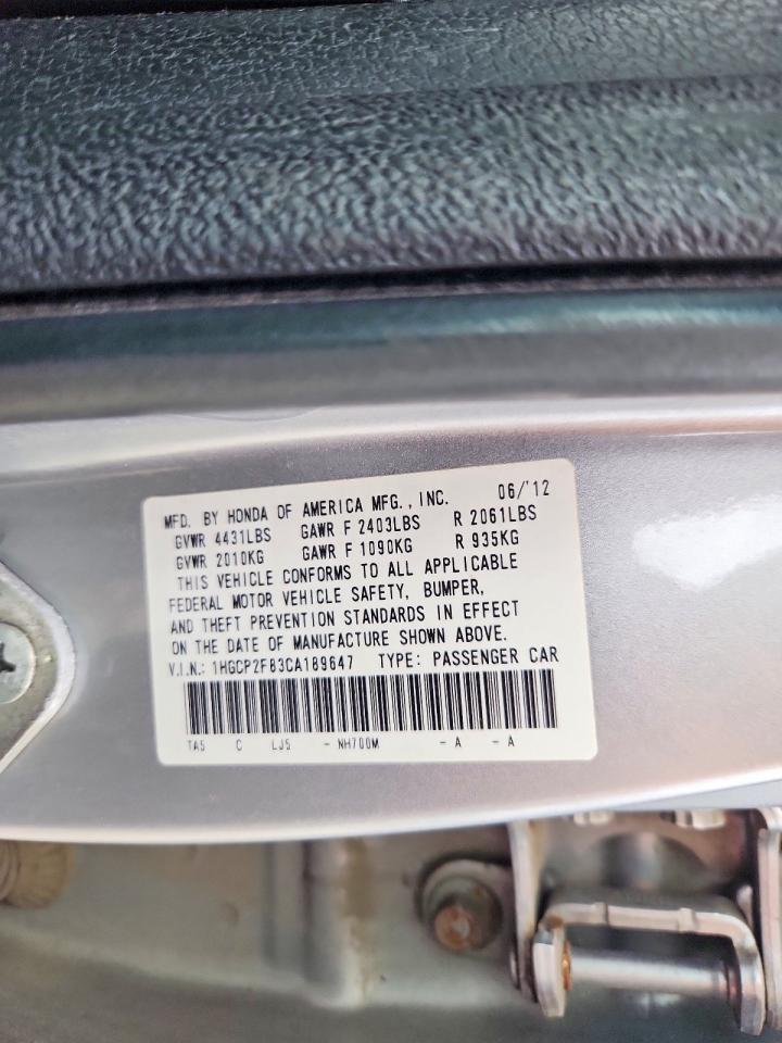 2012 HONDA ACCORD EXL photo 34