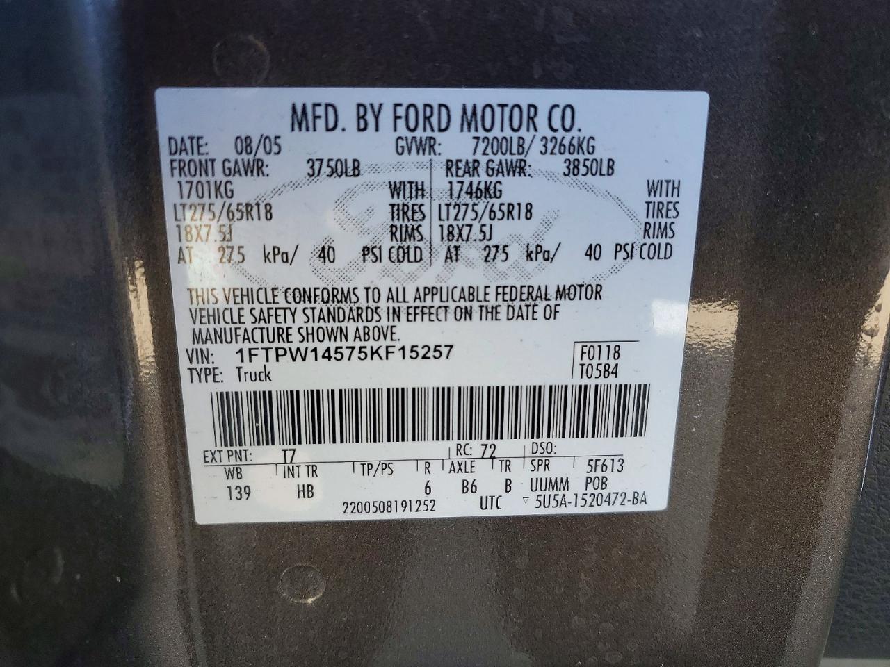 2005 FORD F150 SUPERCREW photo 34