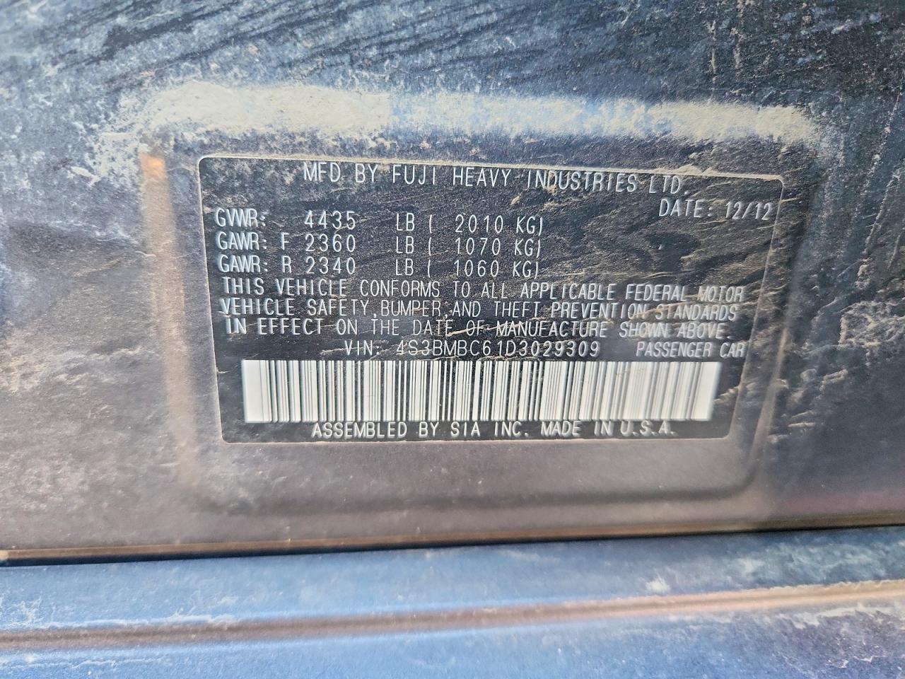 2013 SUBARU LEGACY 2.5I PREMIUM photo 25