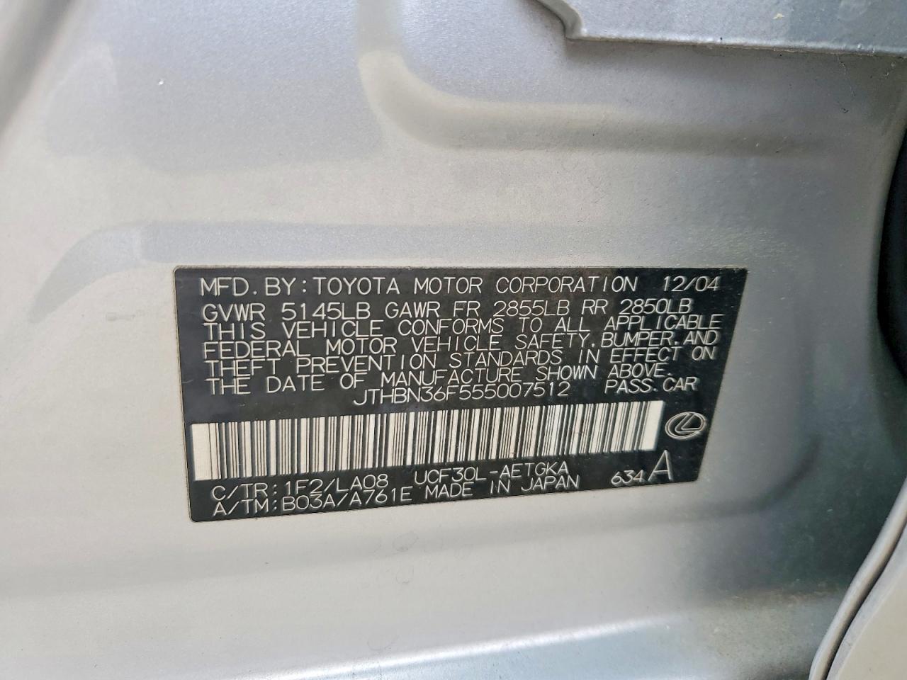 2005 LEXUS LS 430 photo 23