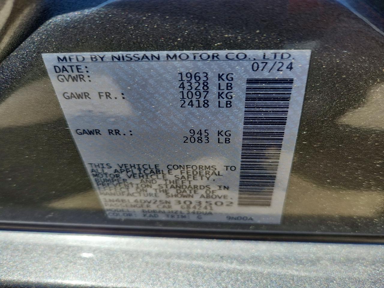 2025 NISSAN ALTIMA SV photo 25
