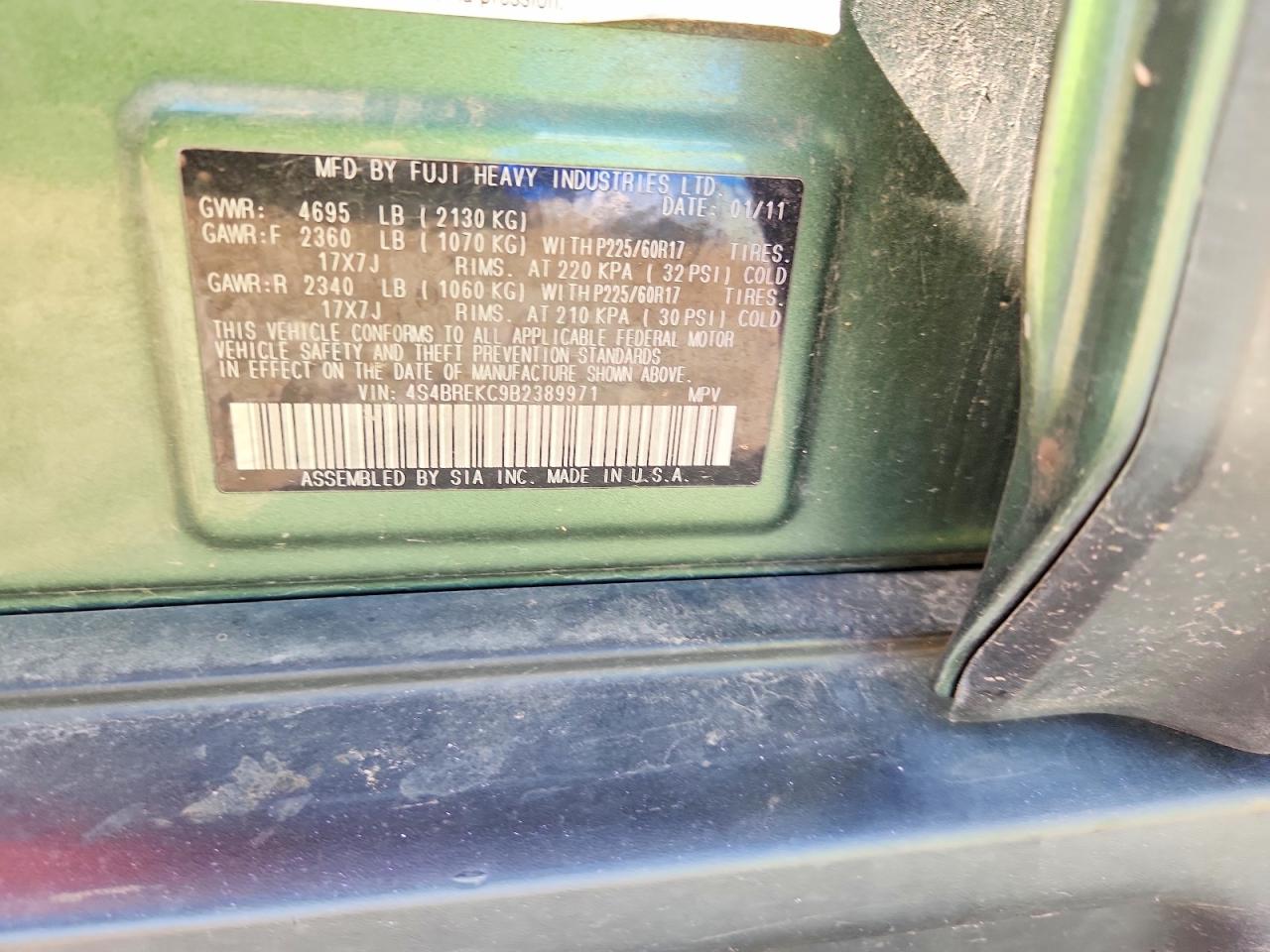 2011 SUBARU OUTBACK 3.6R LIMITED photo 25