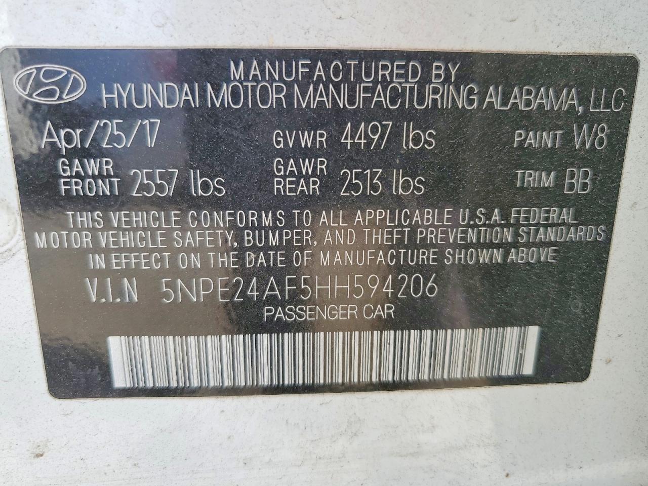 2017 HYUNDAI SONATA SE photo 34