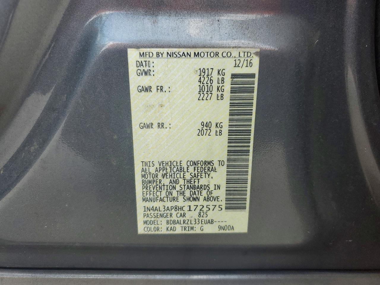 2017 NISSAN ALTIMA 2.5 SL photo 34