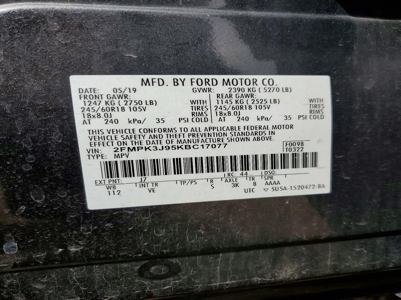 2019 FORD EDGE SEL photo 37