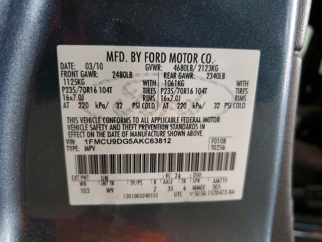 2010 FORD ESCAPE XLT photo 25