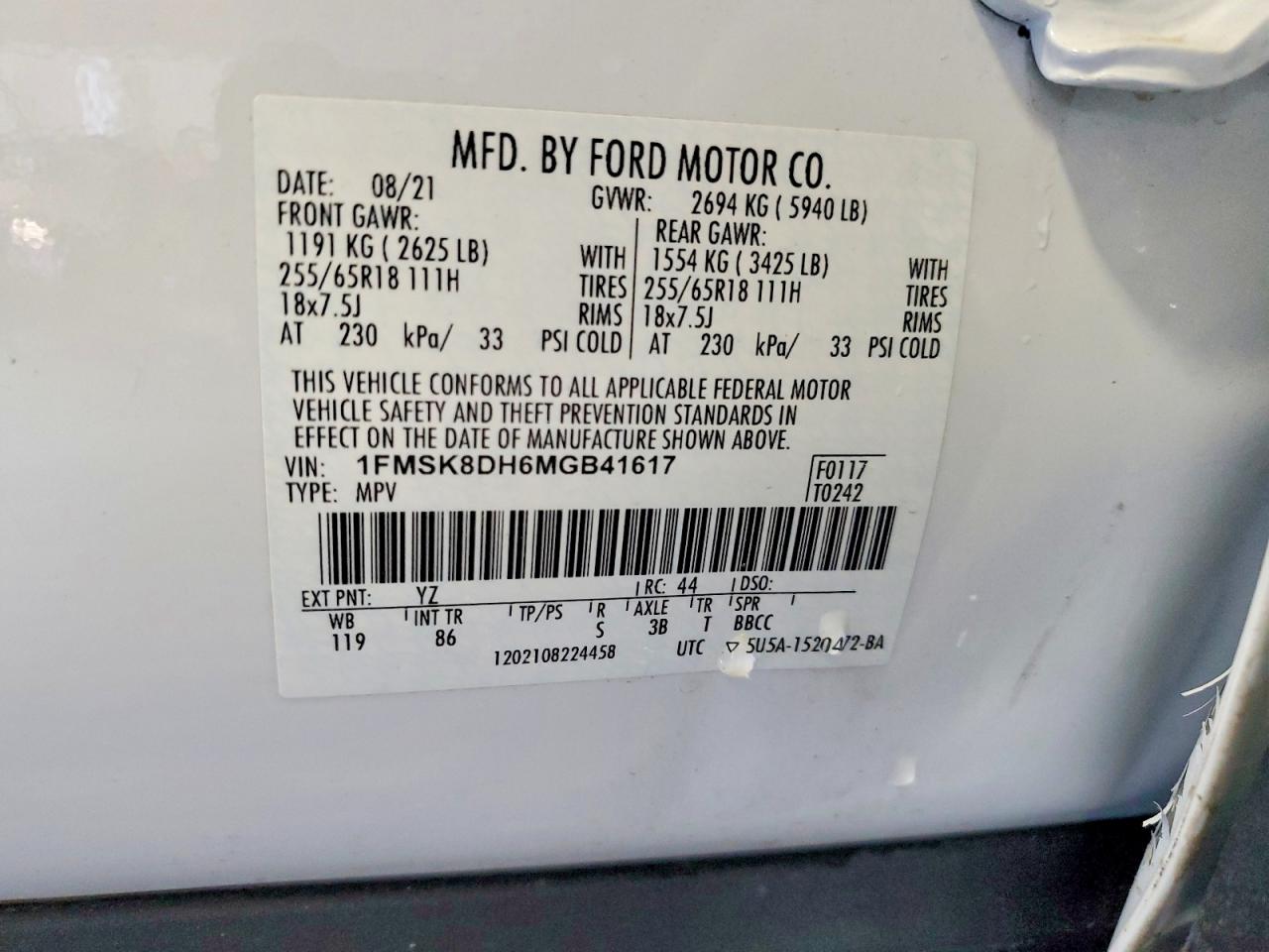 2021 FORD EXPLORER XLT photo 40