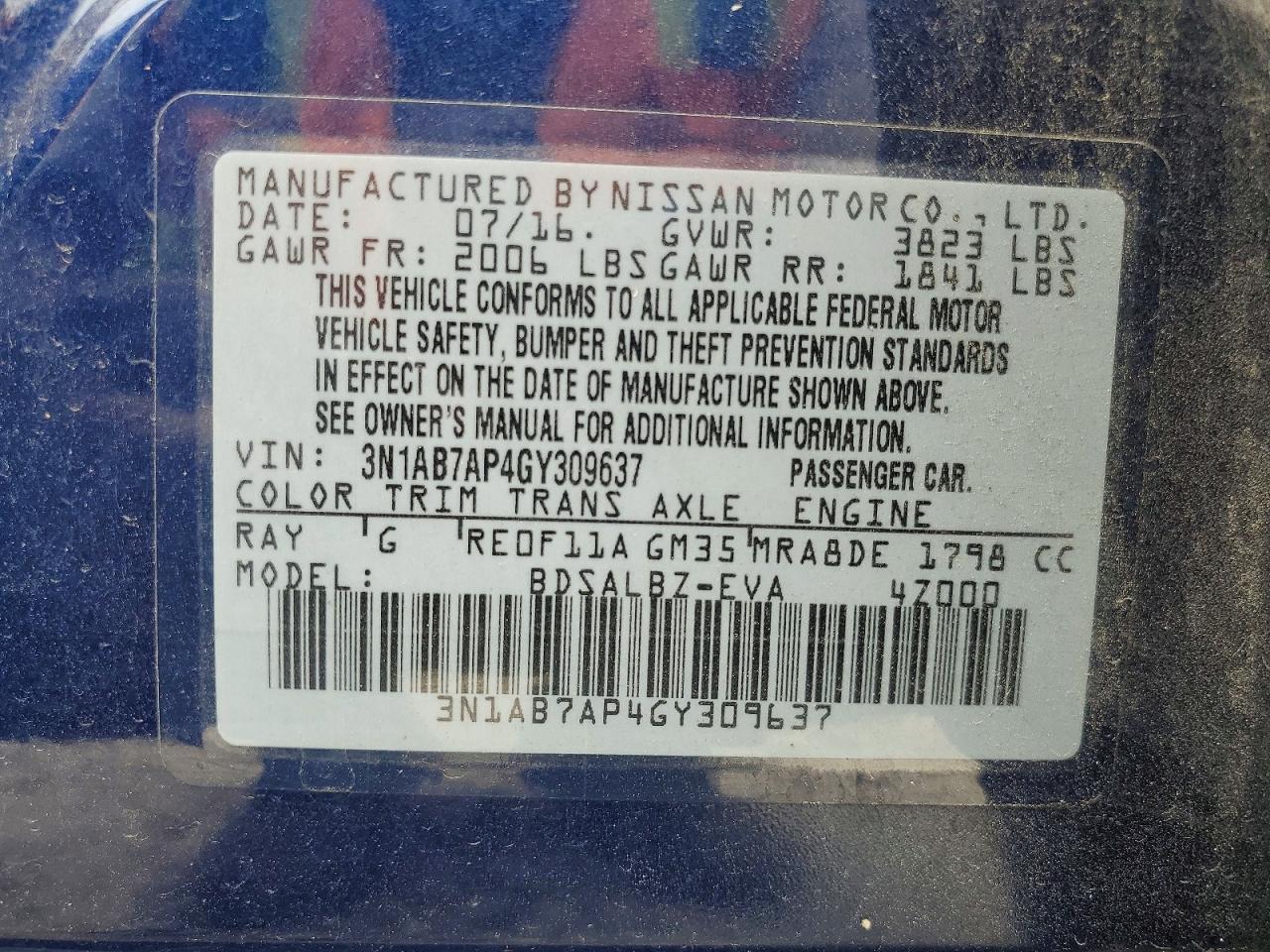 2016 NISSAN SENTRA S photo 37