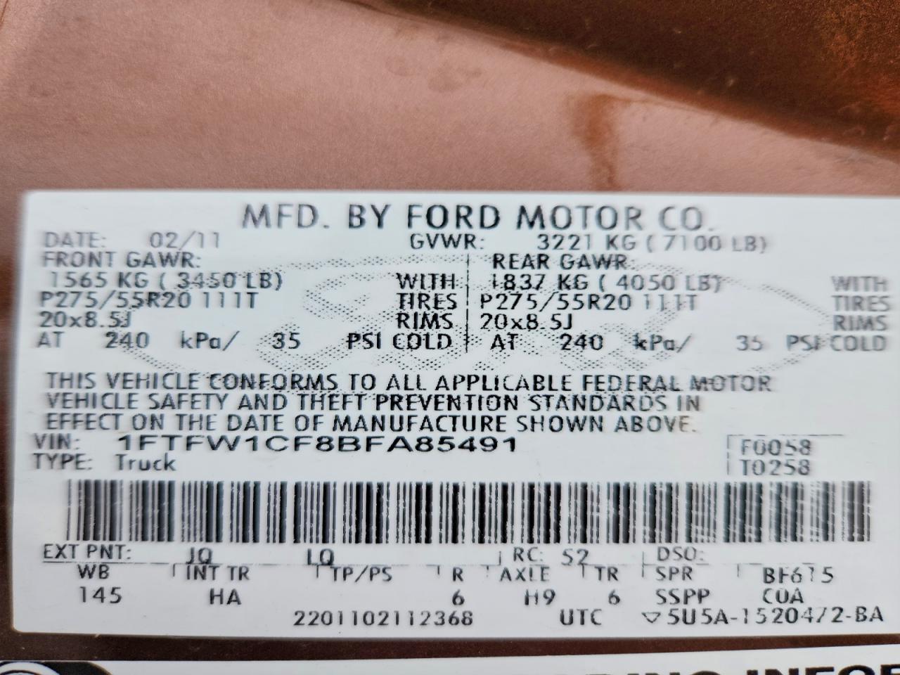 2011 FORD F150 SUPERCREW photo 12