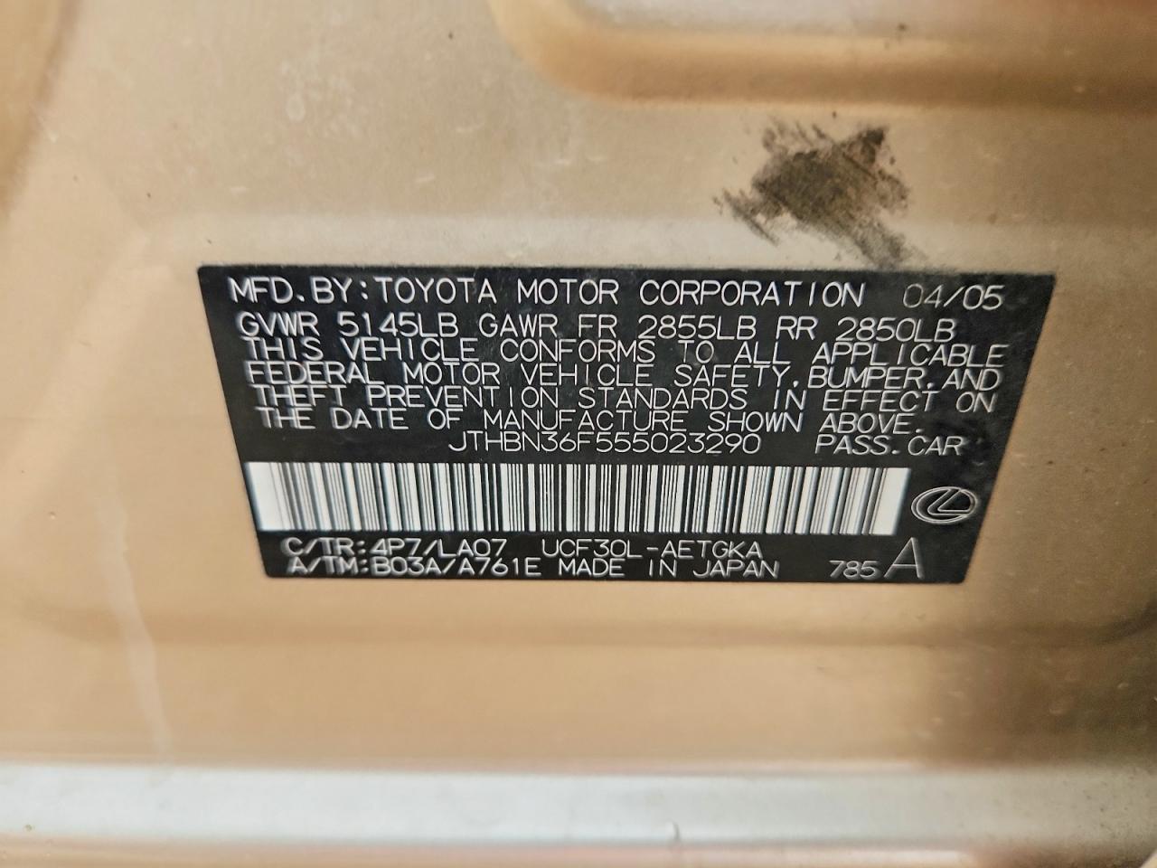 2005 LEXUS LS 430 photo 12