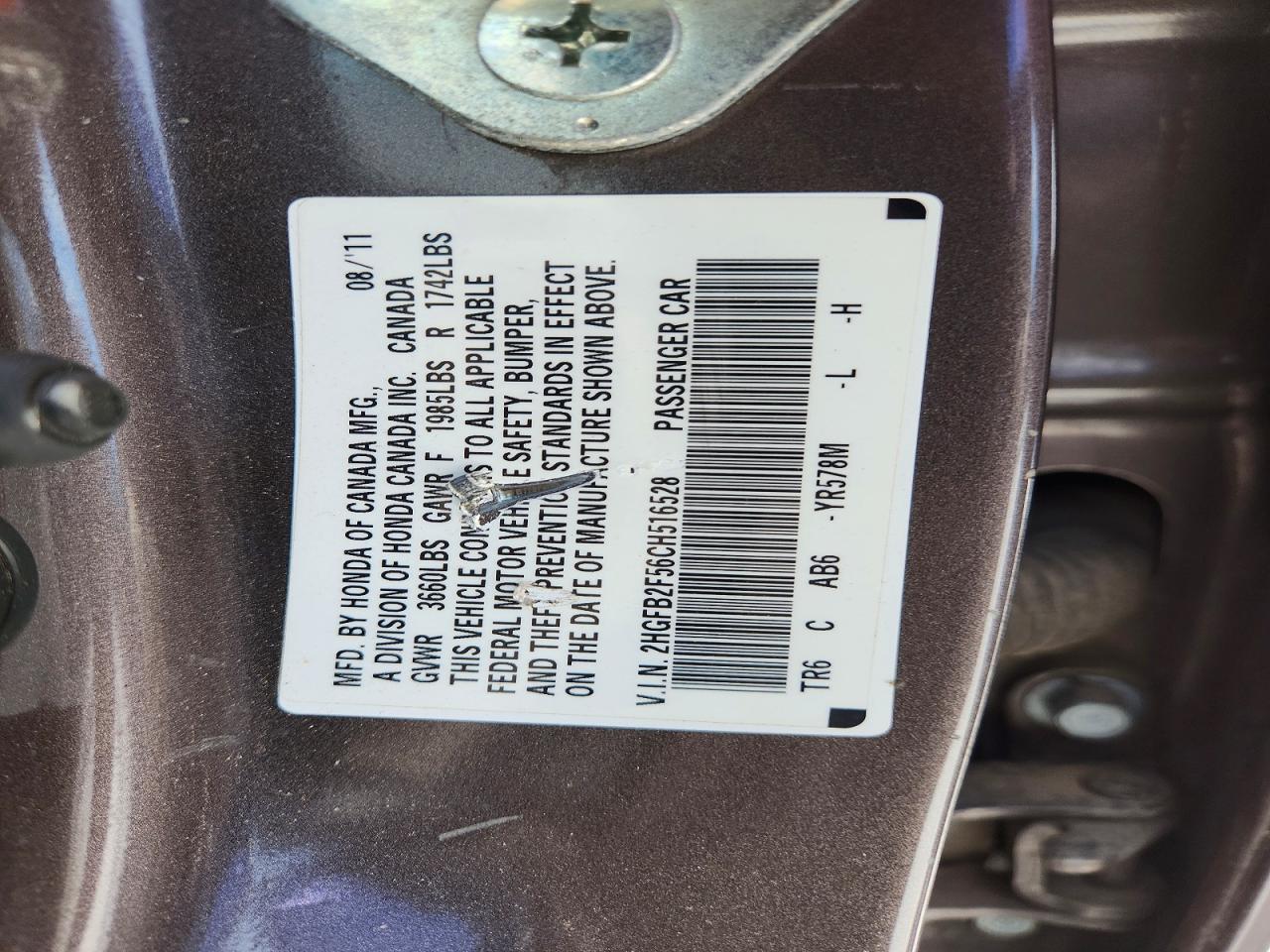 2012 HONDA CIVIC LX photo 34