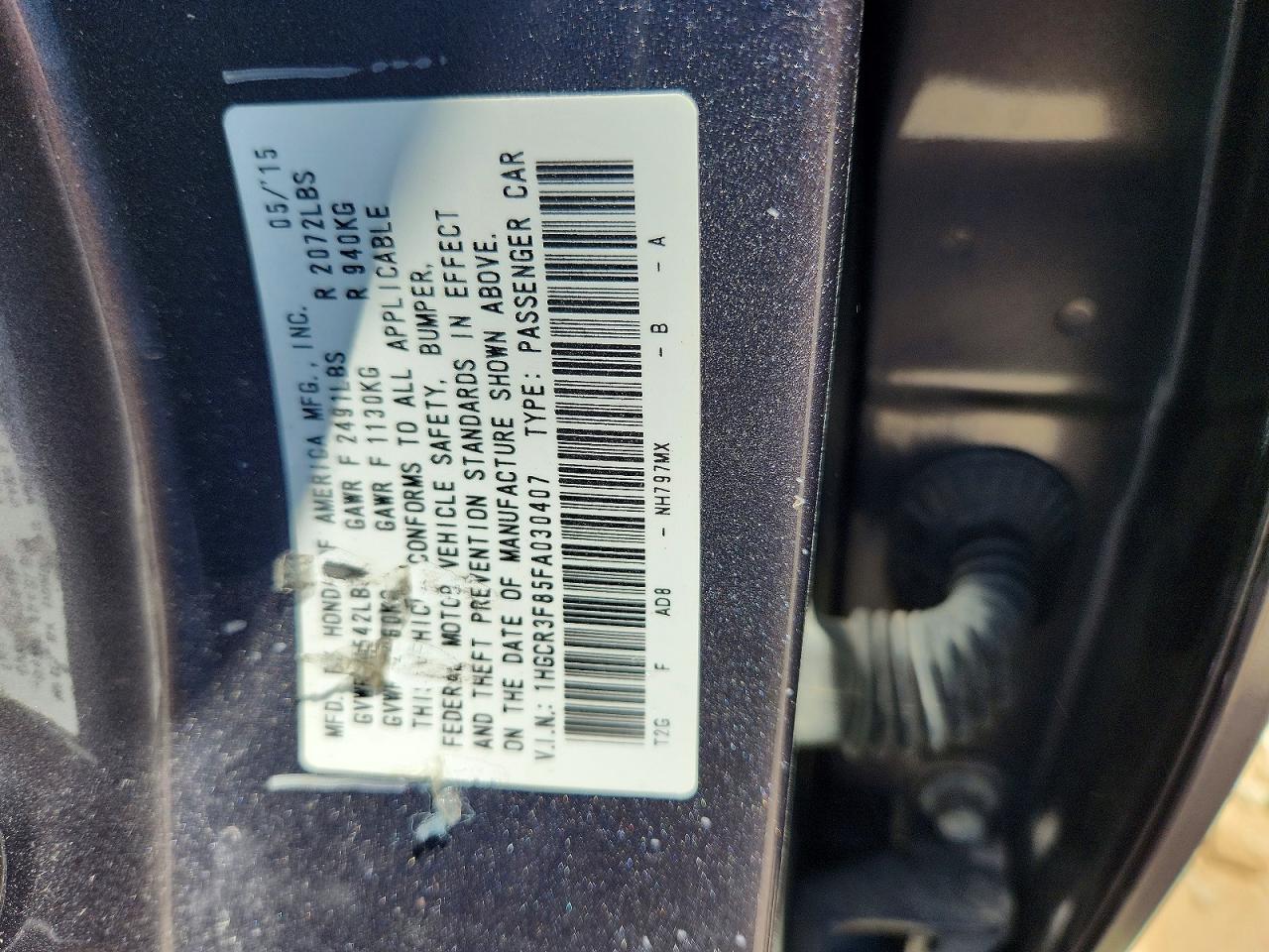 2015 HONDA ACCORD EXL photo 34