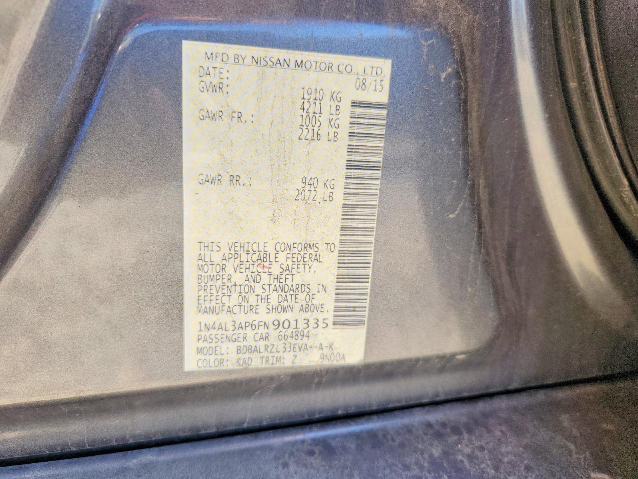 2015 NISSAN ALTIMA 2.5 SL photo 23