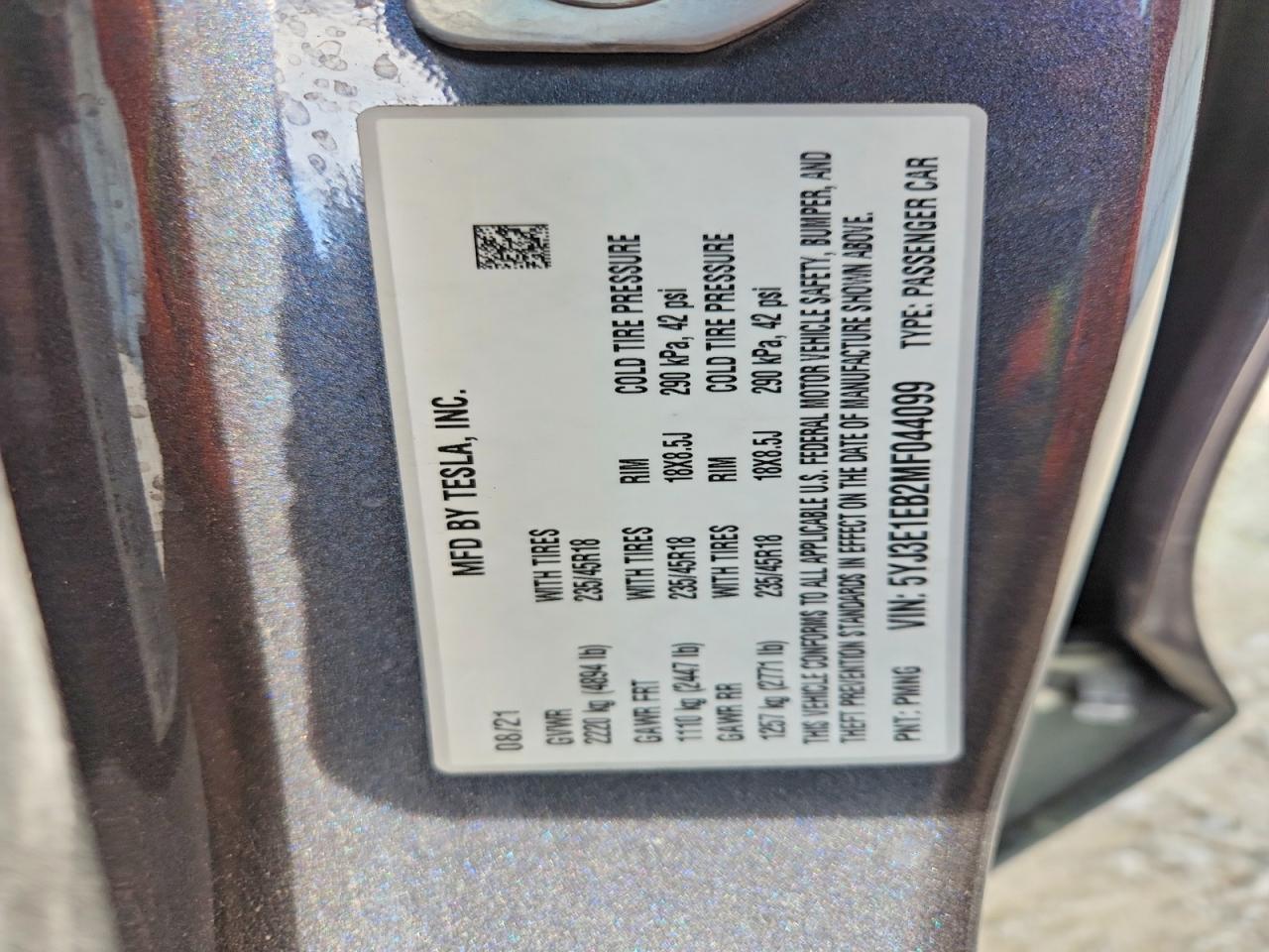 2021 TESLA MODEL 3 photo 40