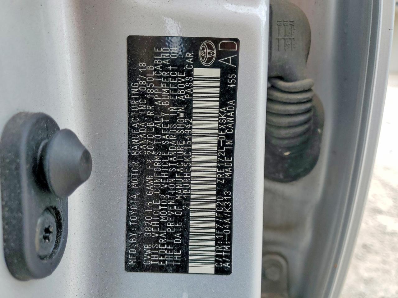 2019 TOYOTA COROLLA SE photo 23