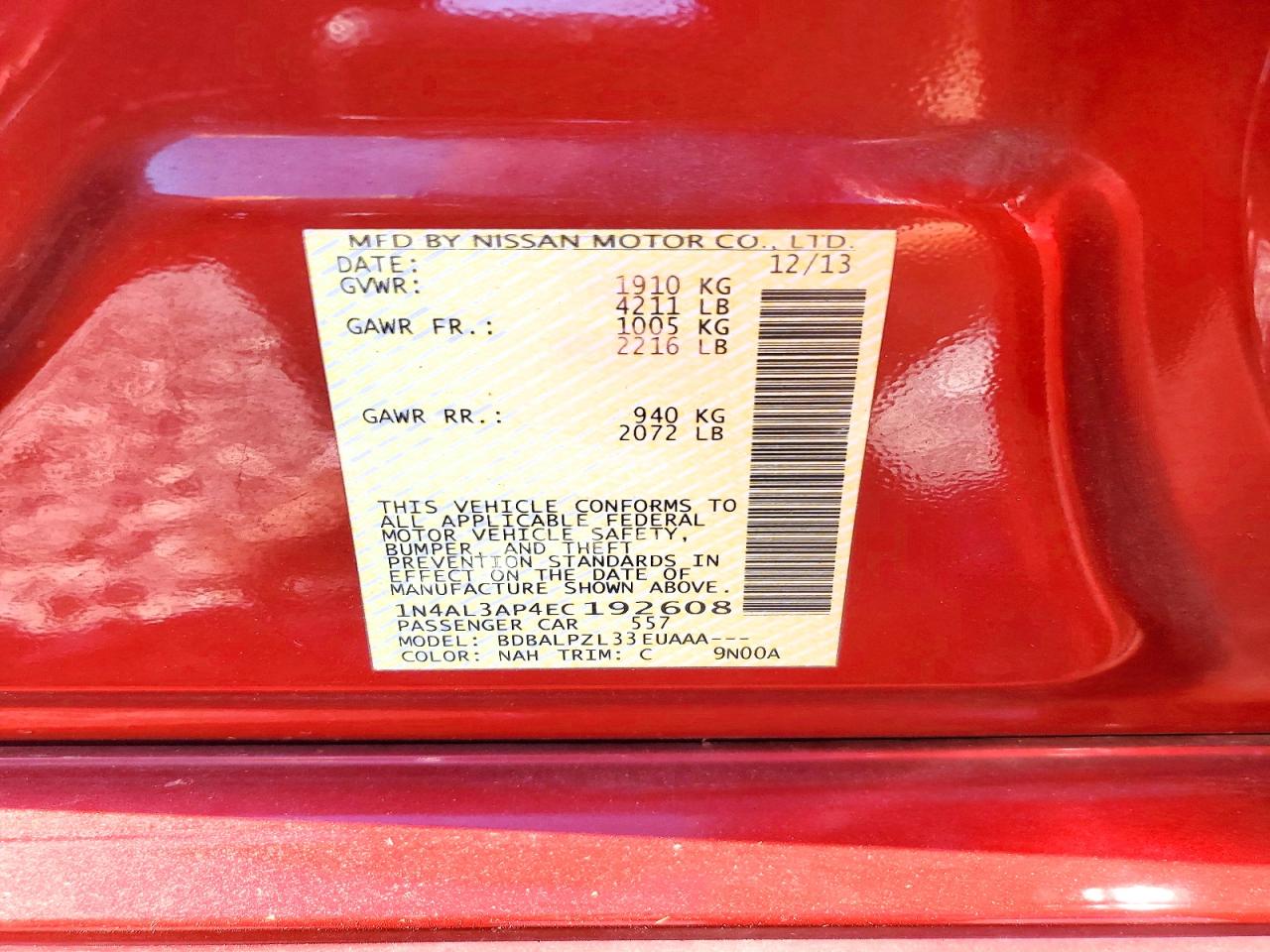 2014 NISSAN ALTIMA 2.5 photo 23