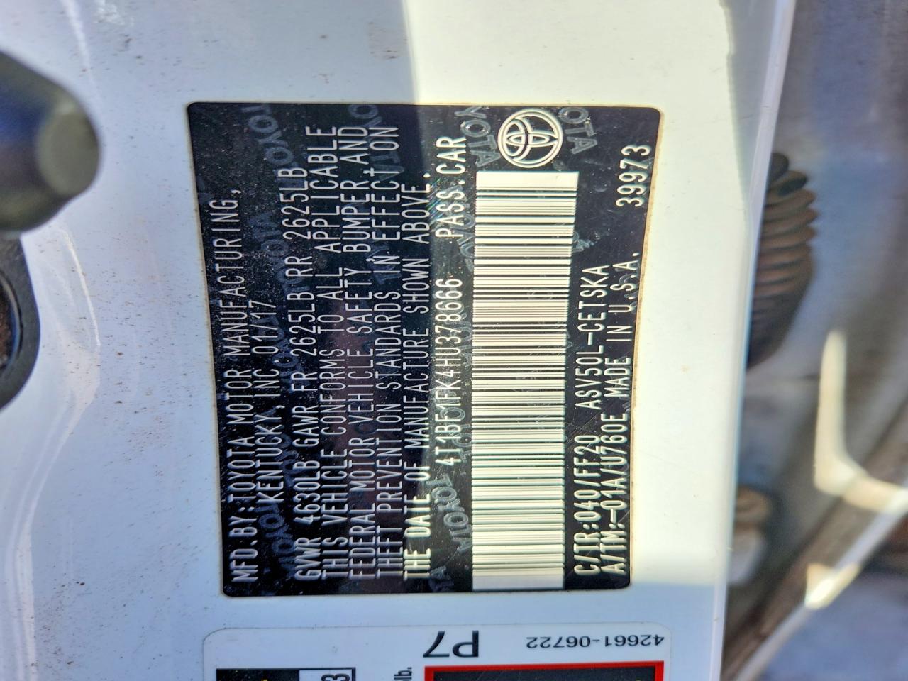 2017 TOYOTA CAMRY SE photo 12