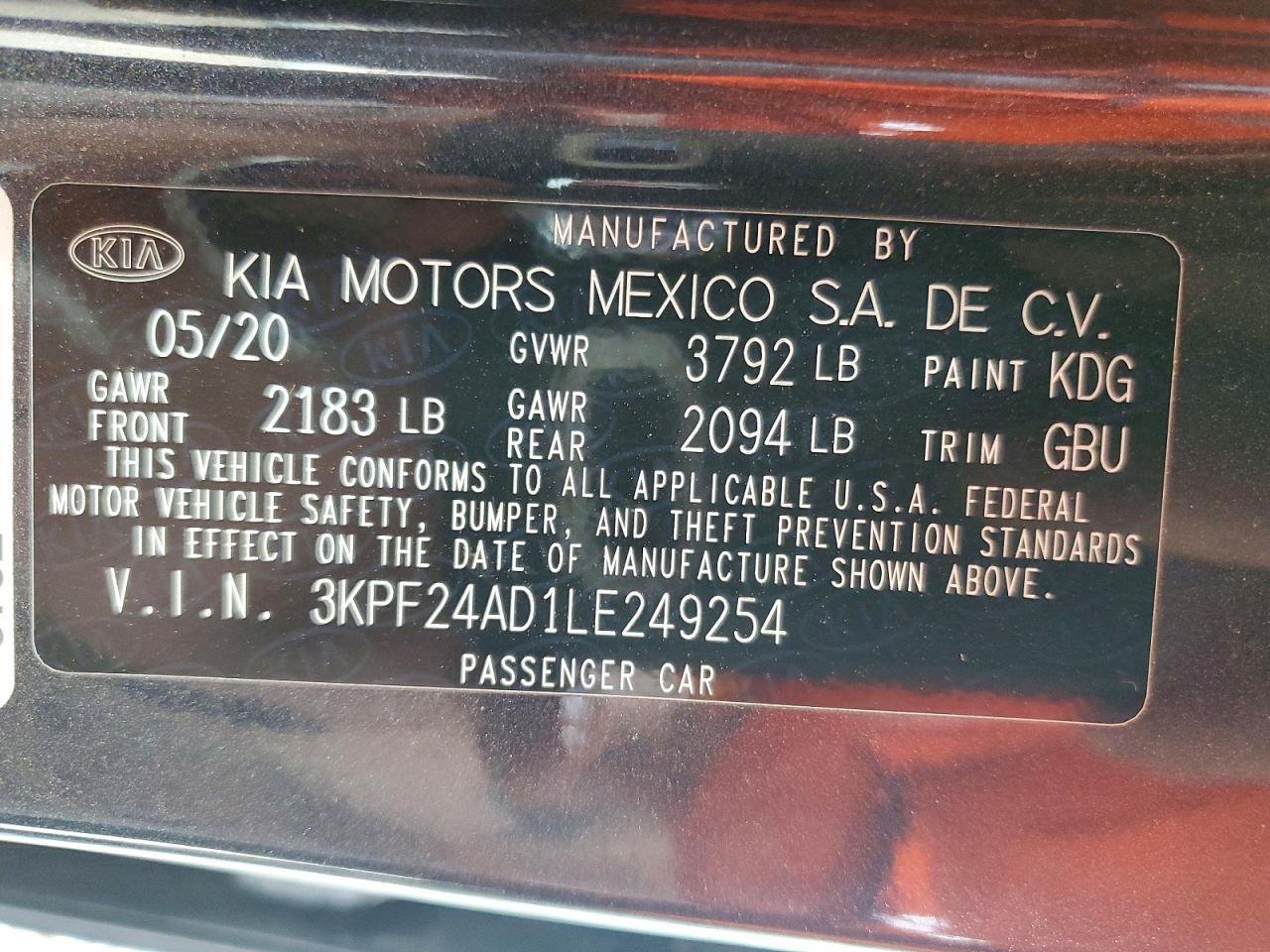 2020 KIA FORTE LXS photo 23