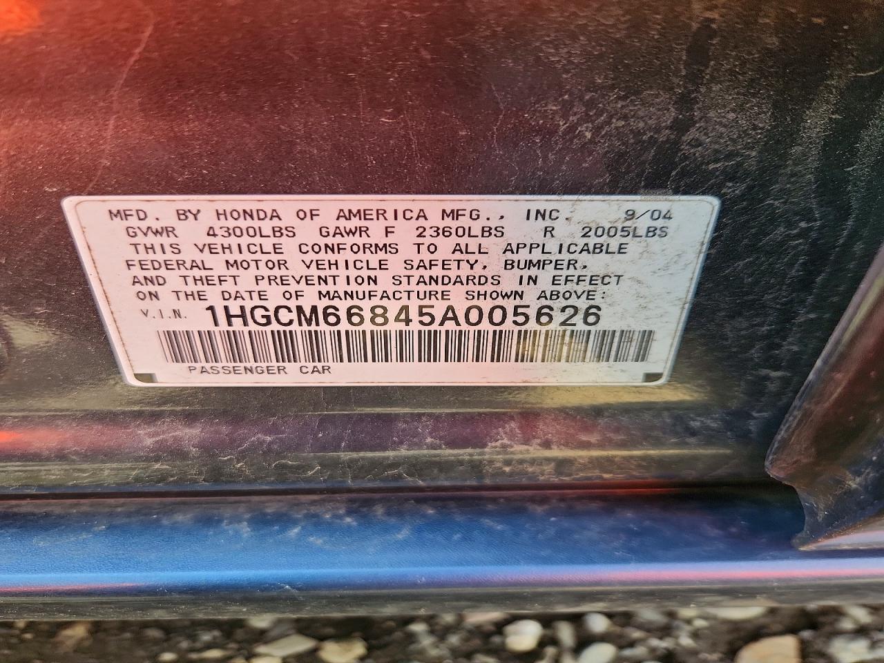 2005 HONDA ACCORD EX photo 23
