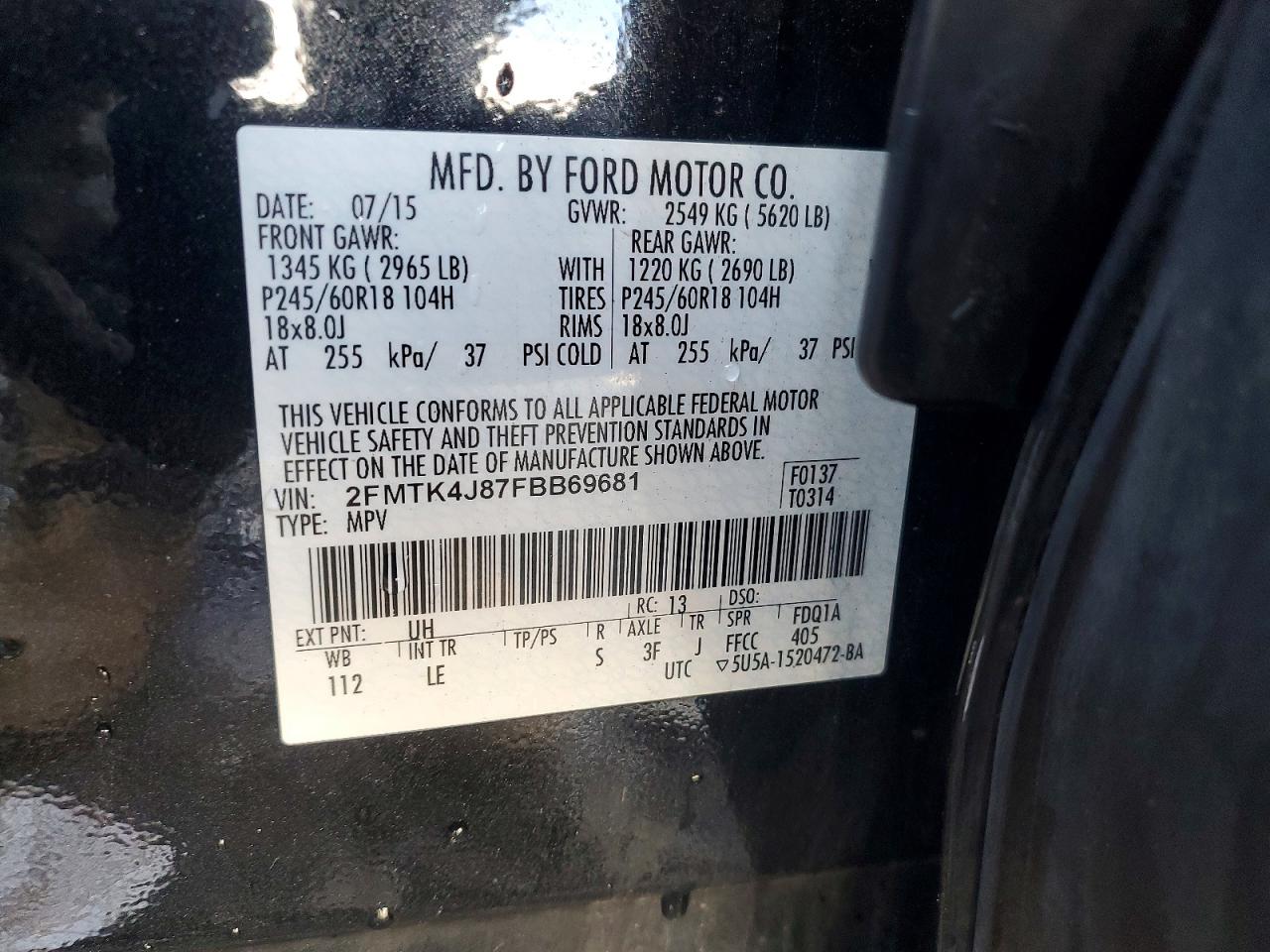 2015 FORD EDGE SEL photo 25