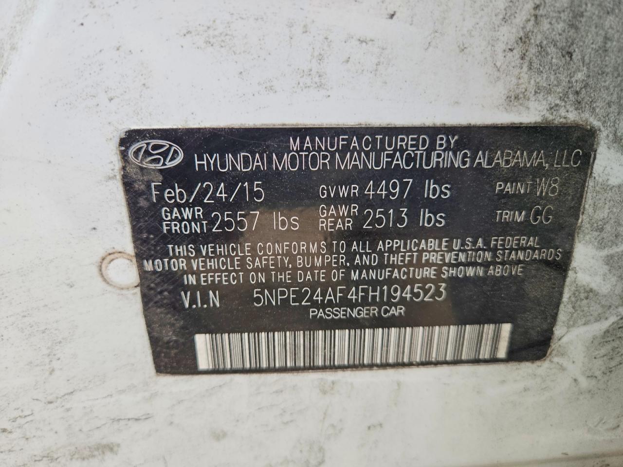 2015 HYUNDAI SONATA SE photo 23