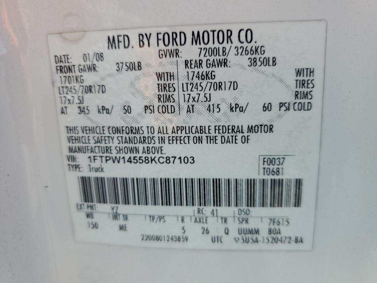 2008 FORD F150 SUPERCREW photo 12