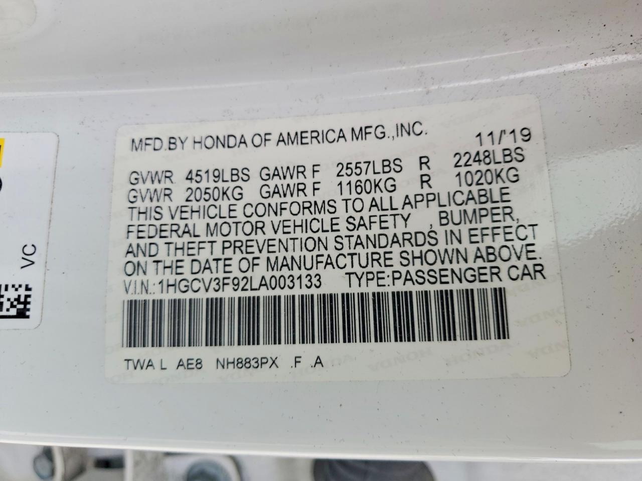 2020 HONDA ACCORD TOURING HYBRID photo 23