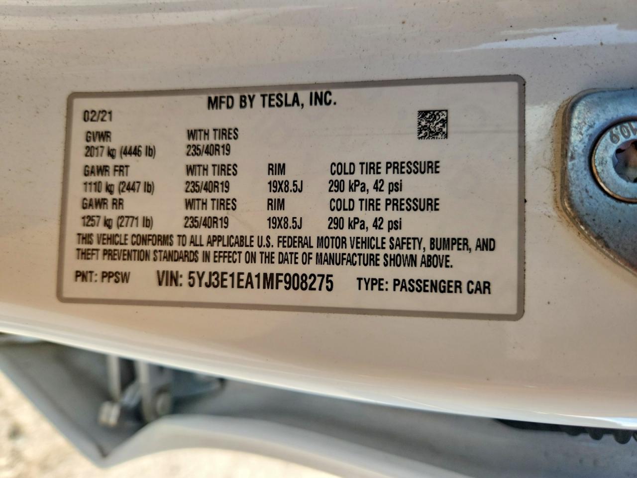 2021 TESLA MODEL 3 photo 23