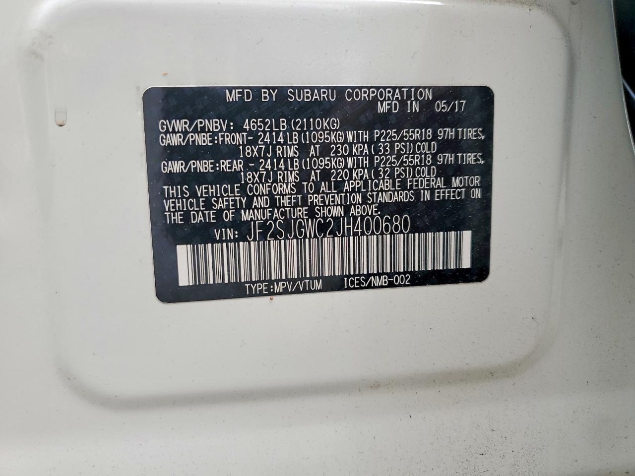 2018 SUBARU FORESTER 2.0XT TOURING photo 25