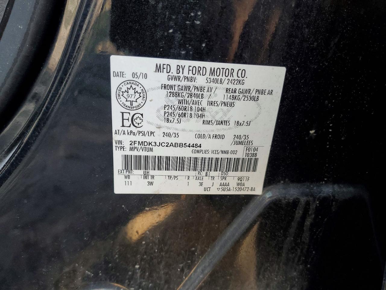 2010 FORD EDGE SEL photo 27