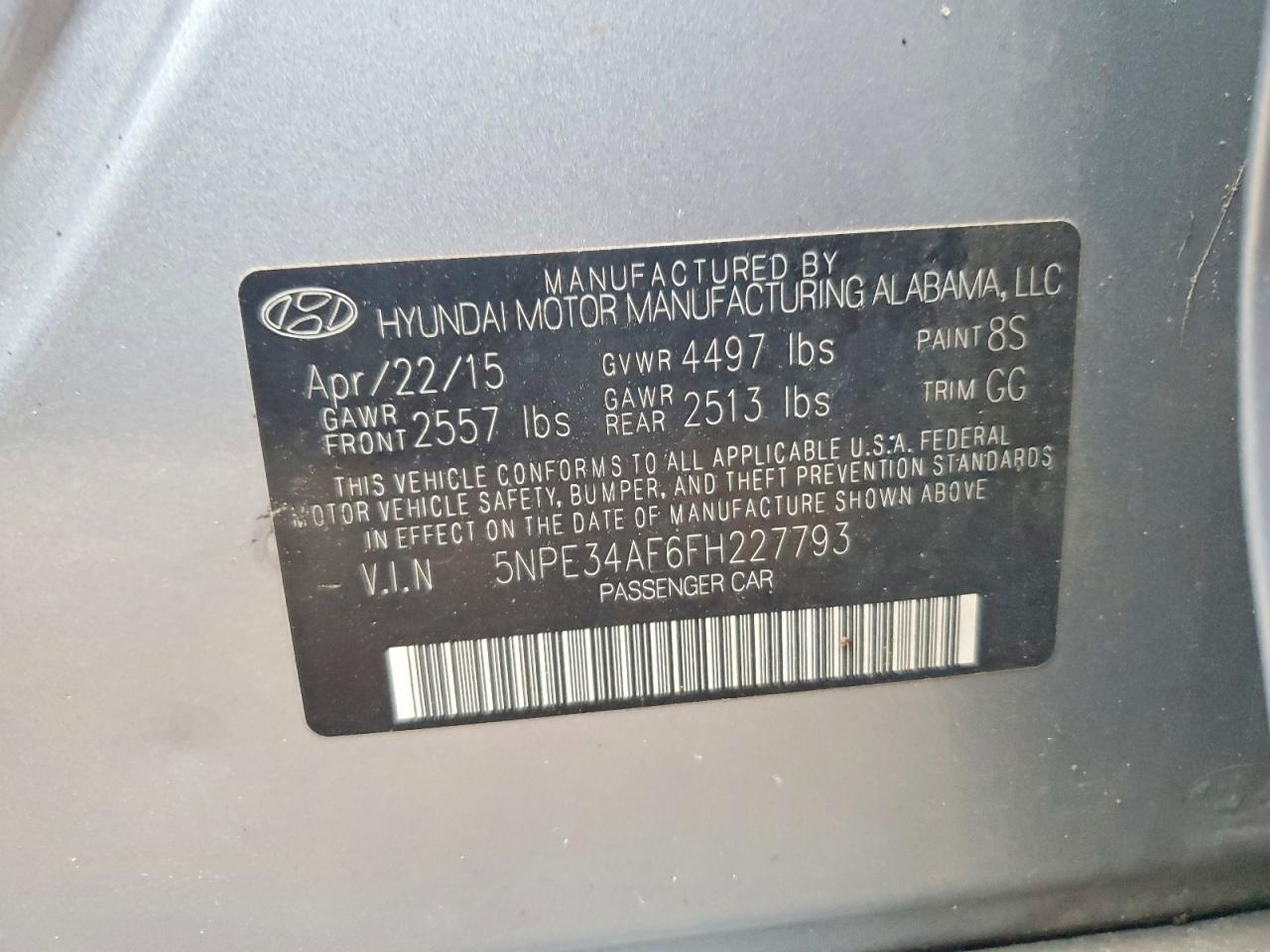 2015 HYUNDAI SONATA SPORT photo 12