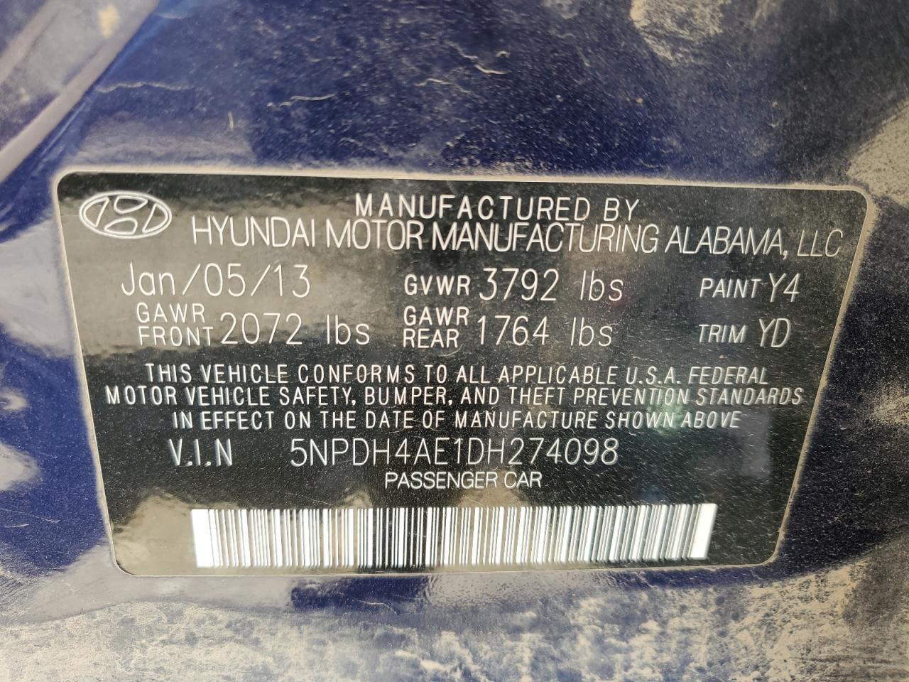 2013 HYUNDAI ELANTRA BASE photo 34