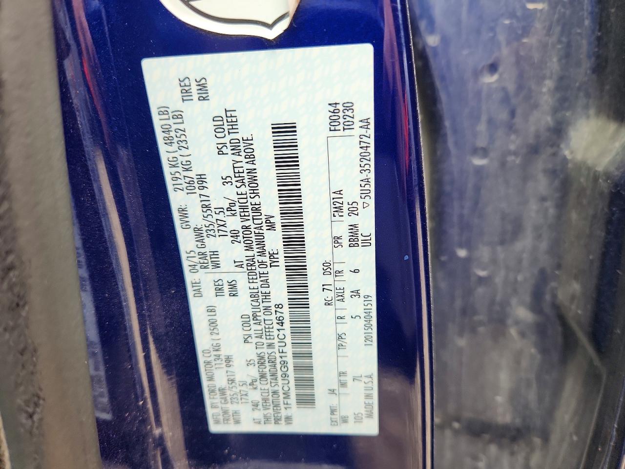 2015 FORD ESCAPE SE photo 23