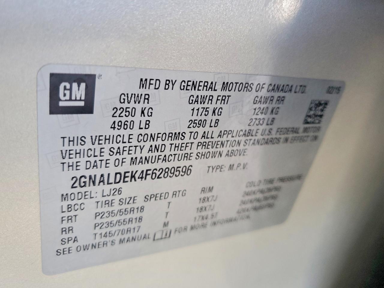 2015 CHEVROLET EQUINOX LTZ photo 25