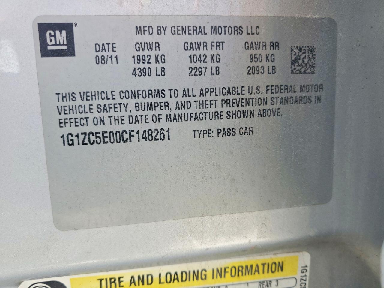 2012 CHEVROLET MALIBU 1LT photo 23