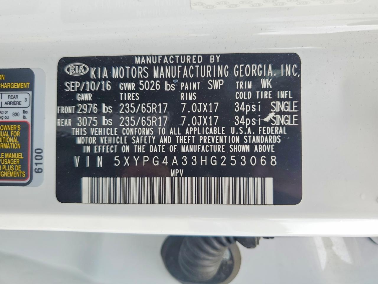 2017 KIA SORENTO LX photo 27