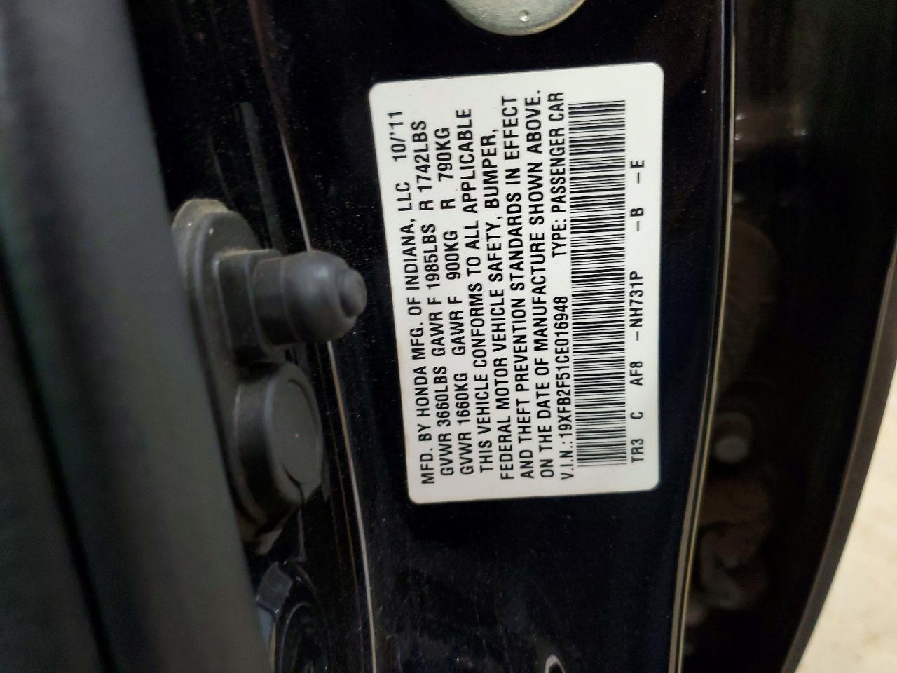2012 HONDA CIVIC LX photo 34