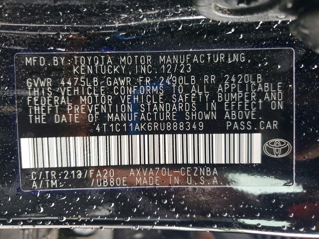 2024 TOYOTA CAMRY LE photo 25