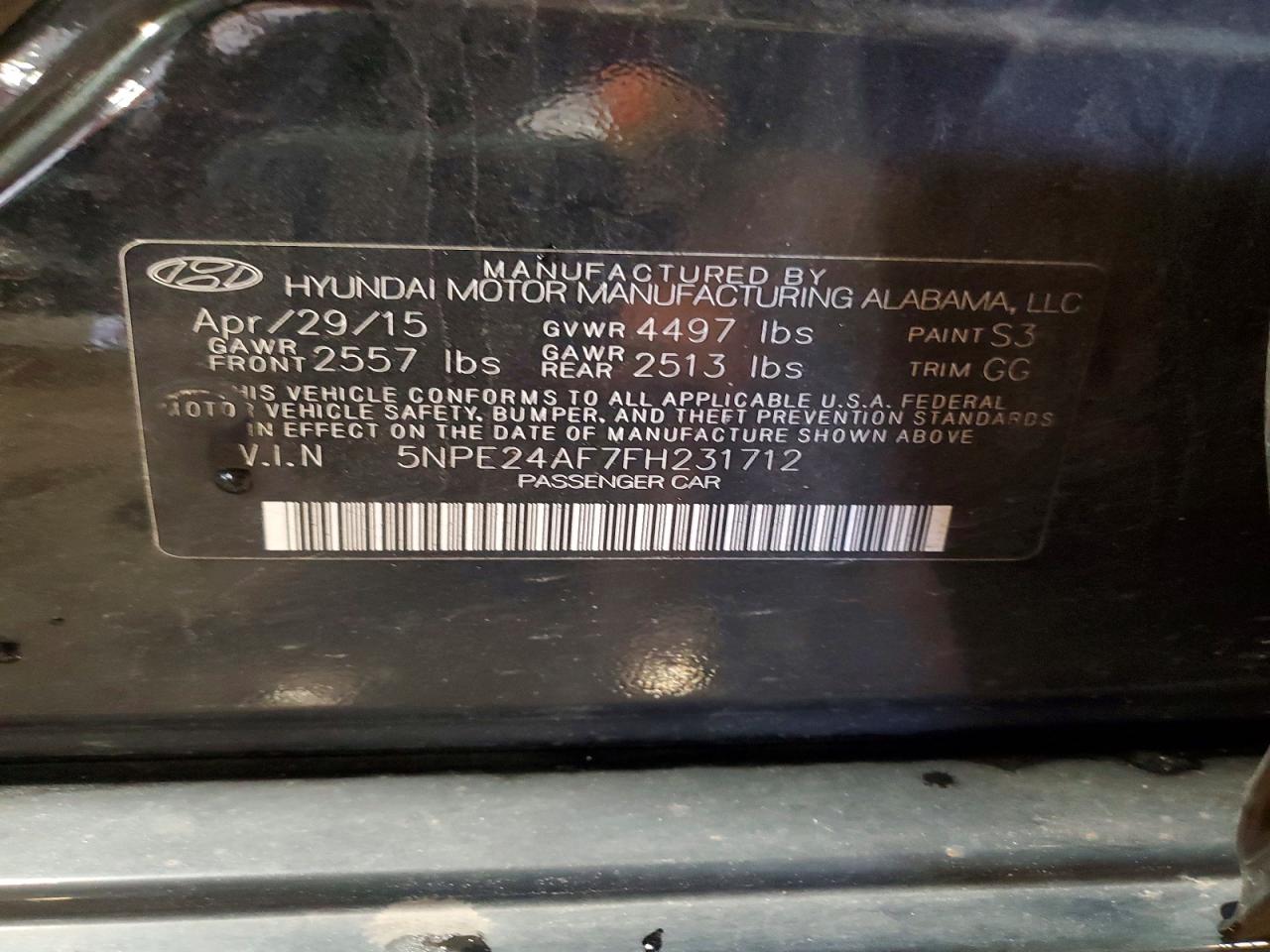 2015 HYUNDAI SONATA SE photo 23