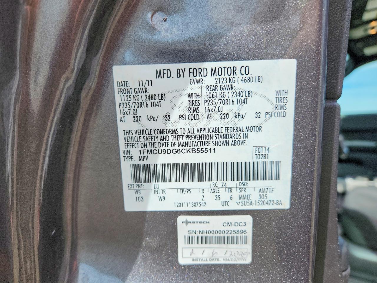 2012 FORD ESCAPE XLT photo 13