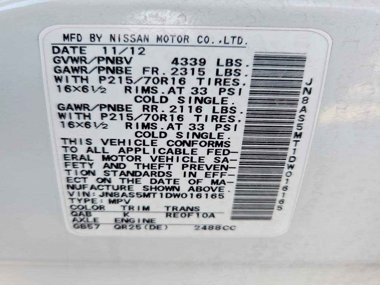 2013 NISSAN ROGUE S photo 25