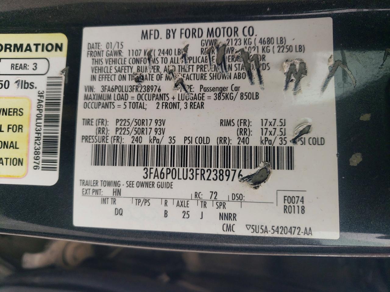 2015 FORD FUSION SE HYBRID photo 23