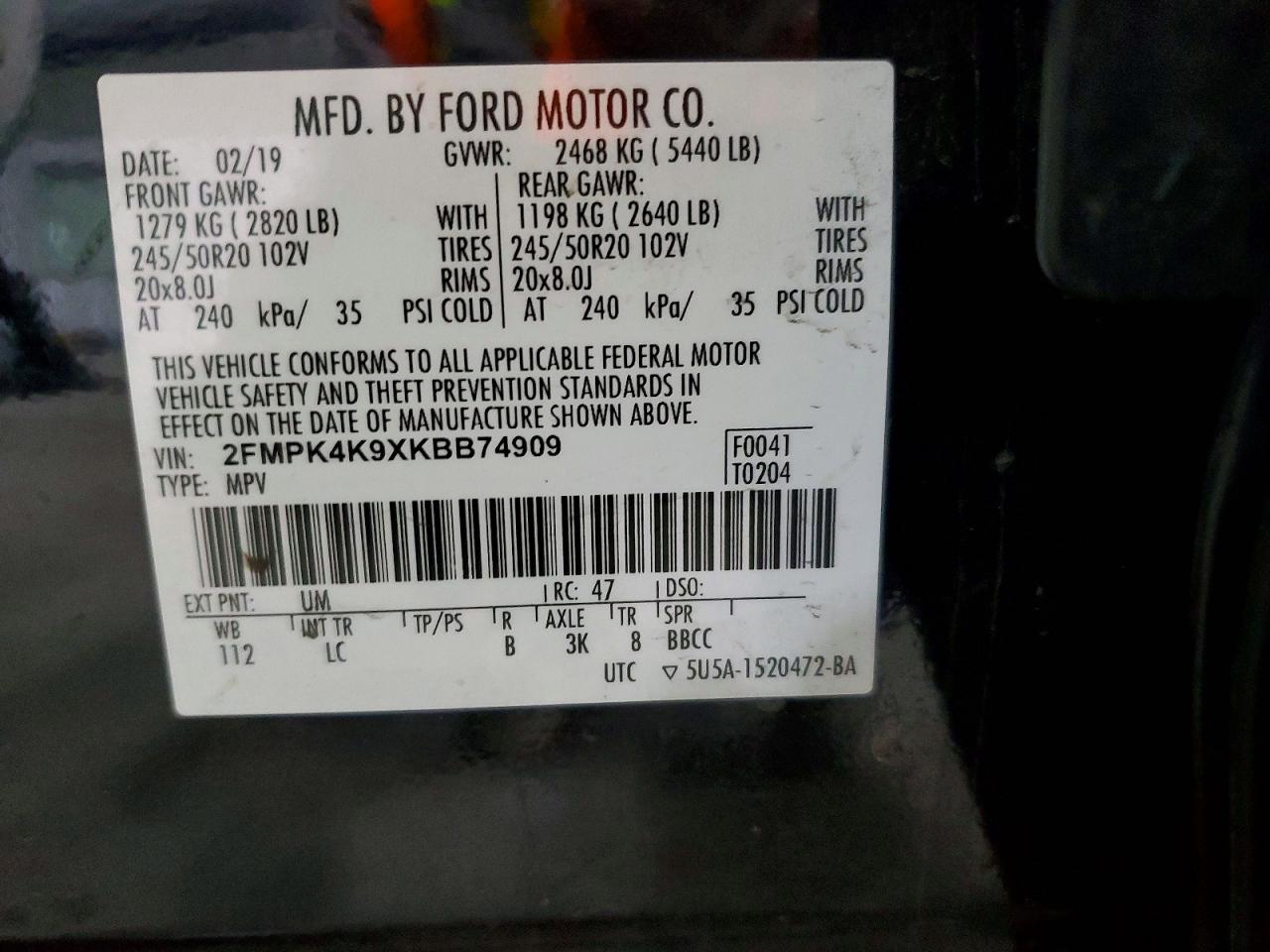 2019 FORD EDGE TITANIUM photo 25