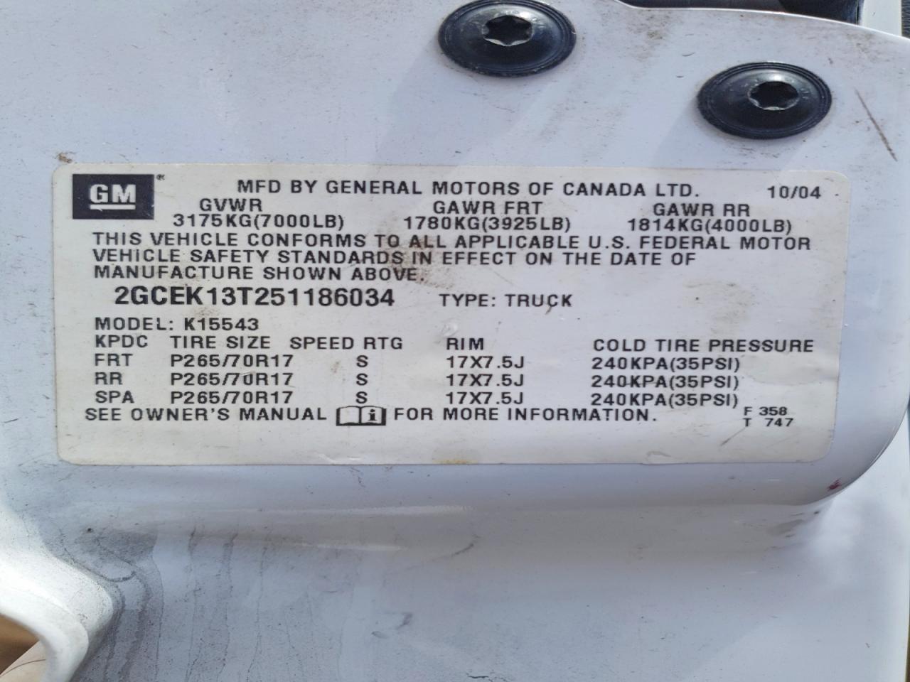2005 CHEVROLET SILVERADO K1500 photo 23