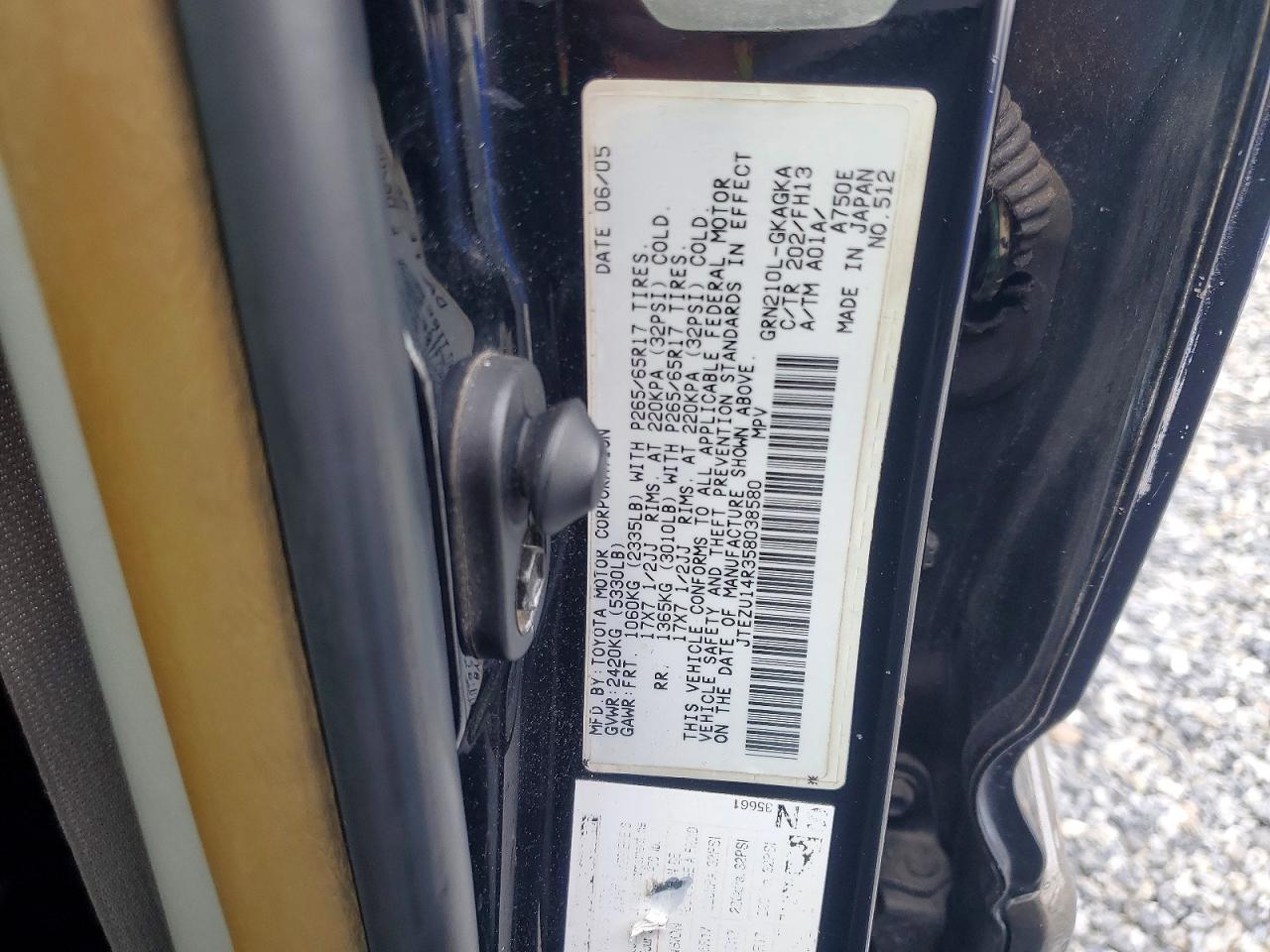 2005 TOYOTA 4RUNNER SPORT EDITION photo 40