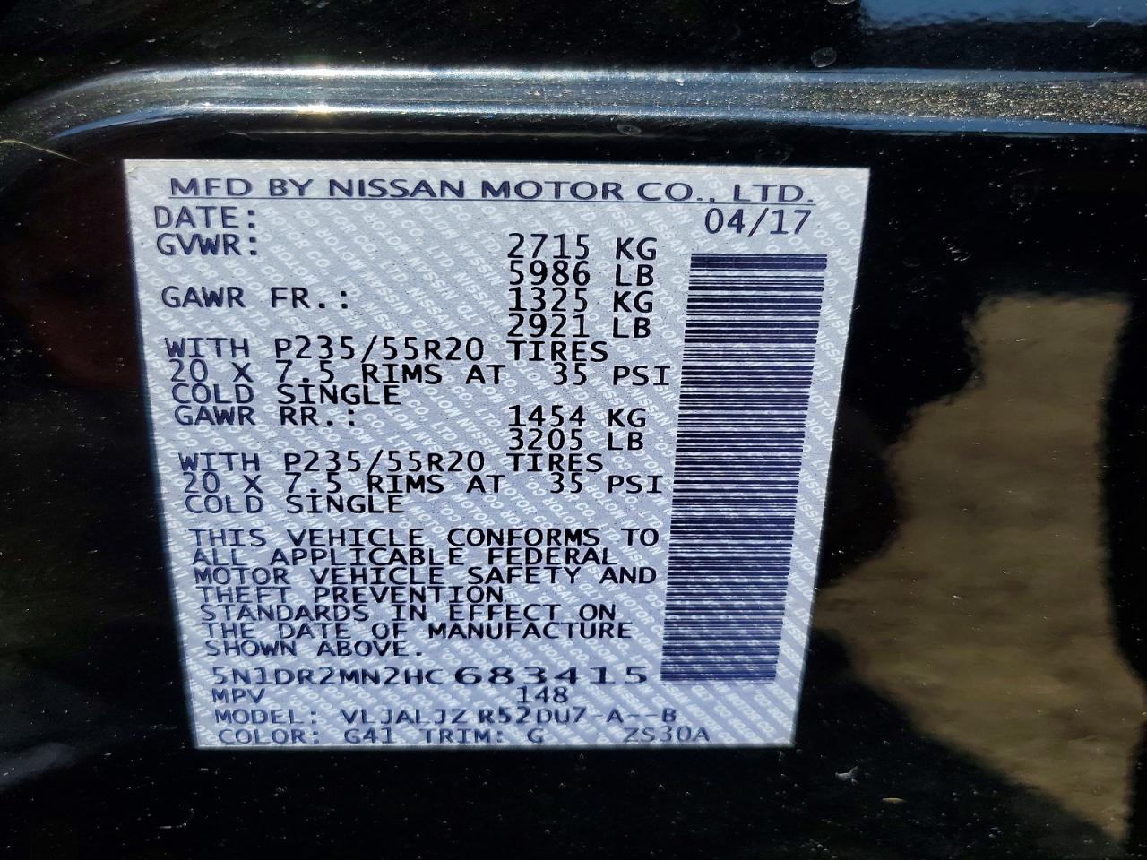 2017 NISSAN PATHFINDER PLATINUM photo 14