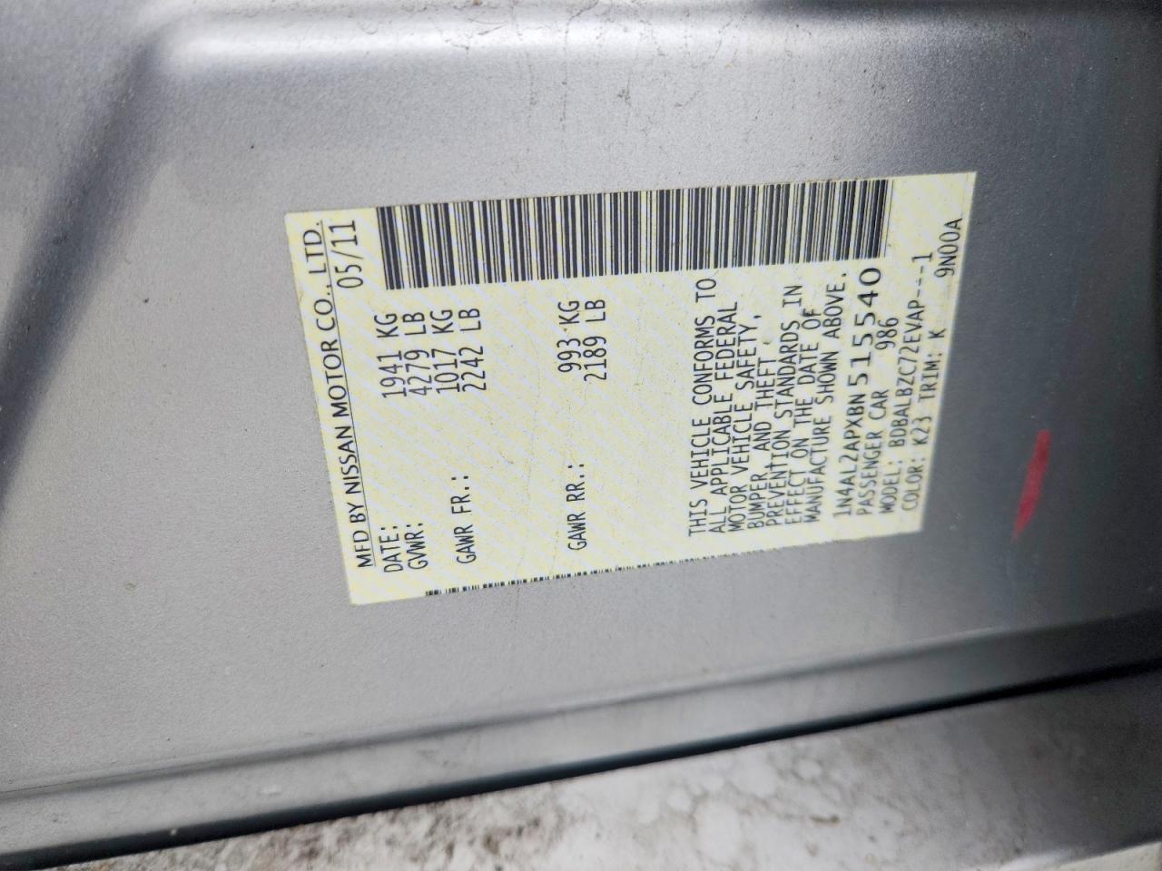 2011 NISSAN ALTIMA 2.5 photo 23
