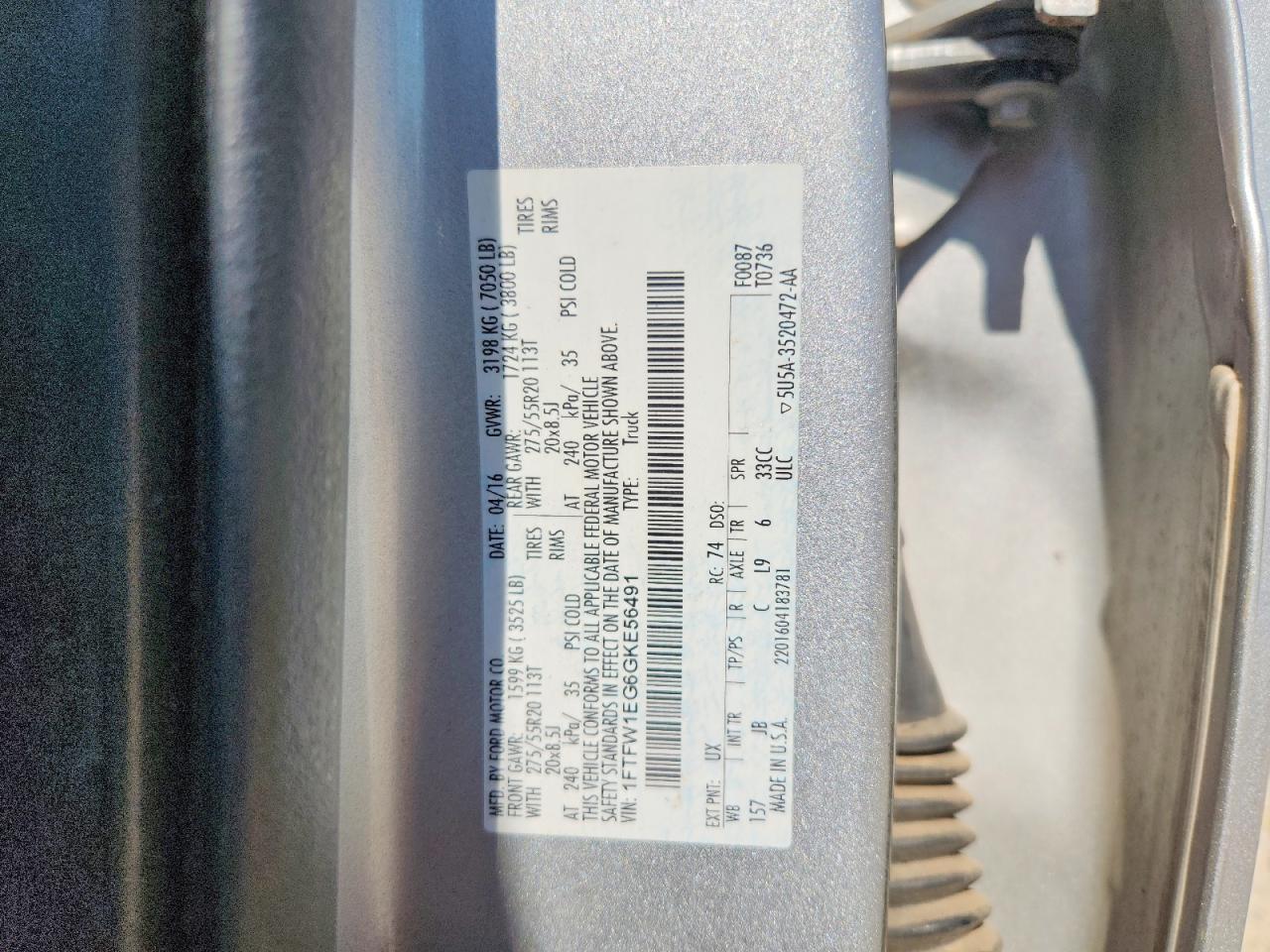 2016 FORD F150 SUPERCREW photo 12