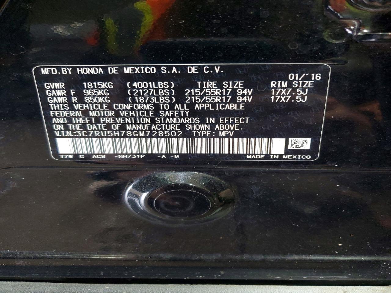 2016 HONDA HR-V EXL photo 40